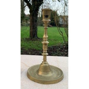H29,5cm Très grand bougeoir bronze Flandres fin XVe s