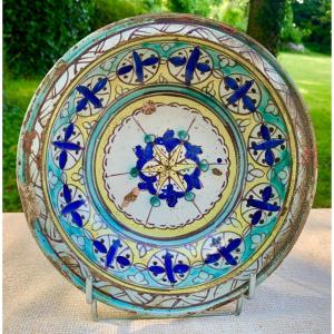 Moroccan Ceramic Cup On Heel, Mid-19th Cty, Radiant Polychrom Decoration