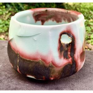 Japanese-style Oxblood Red & Gold Ceramic / Porcelain  Cup By Clothilde Legrand