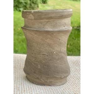 XVe s Beauvaisie Pt albarello / pot onguant terre cuite médiéval 