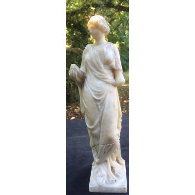 XVIIth Cty Antique Style Albaster Venus With Dove Statue