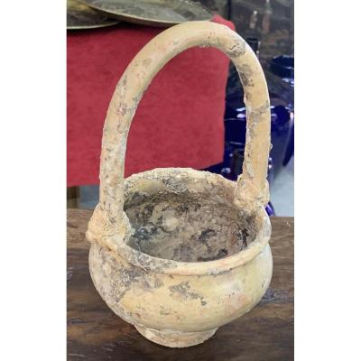 17th Cty Ceramic Basket With Marine Concretions