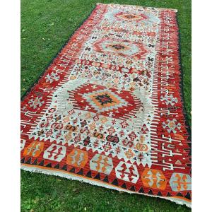 Rare Kilim d'Atelier Anatolye, Fin XIXe S 415*185cm