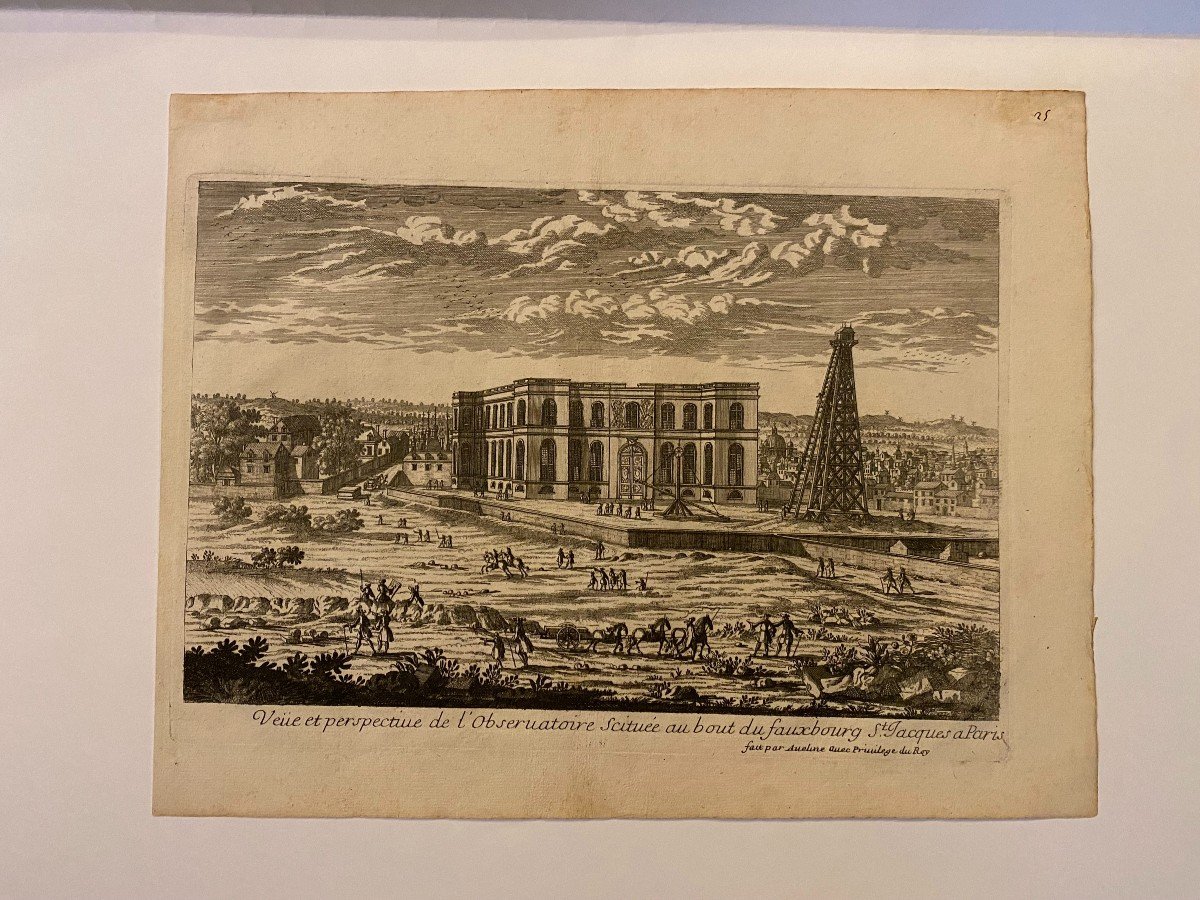 Observatoire De Paris, Gravure, Pierre Aveline XVIIe-photo-2