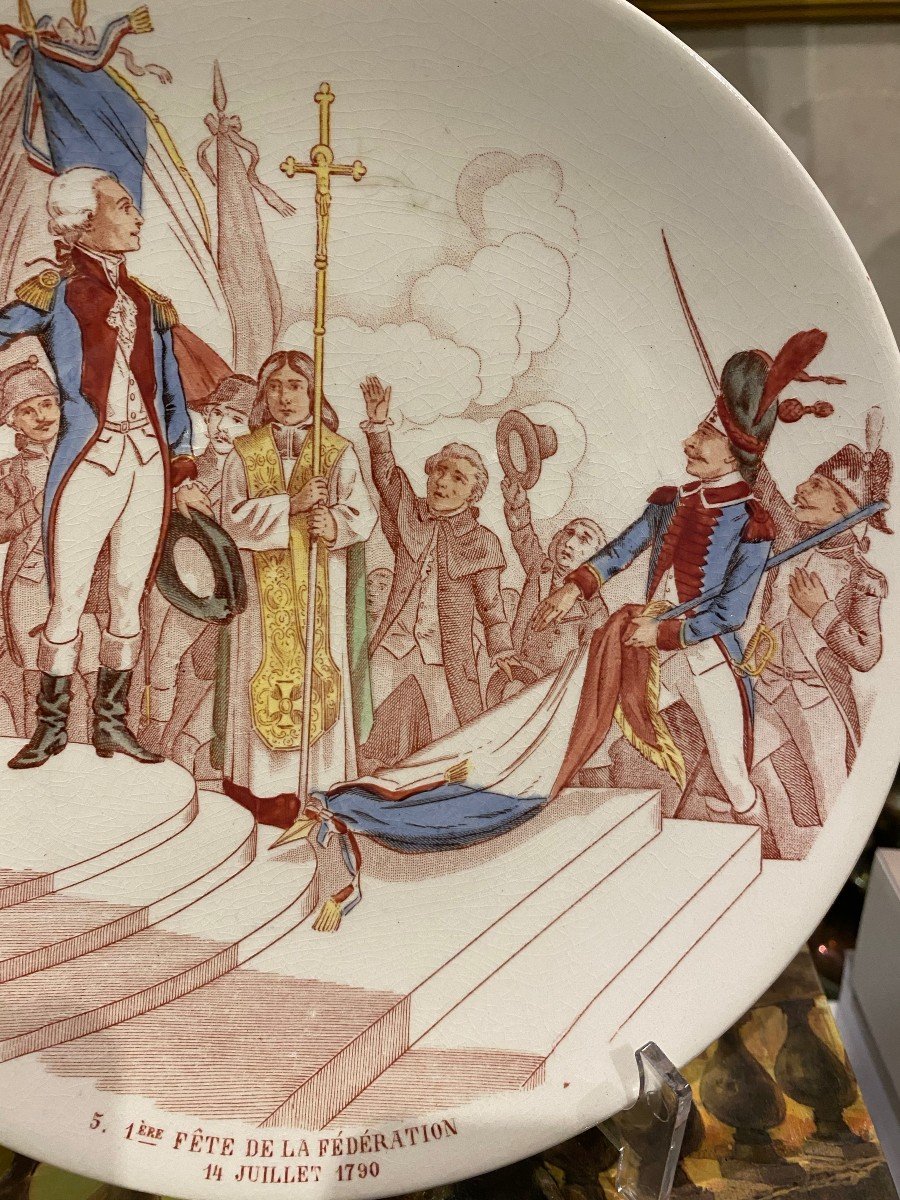 Assiette Commémorative Fete De La Fédération 1790, Sarreguemines-photo-3