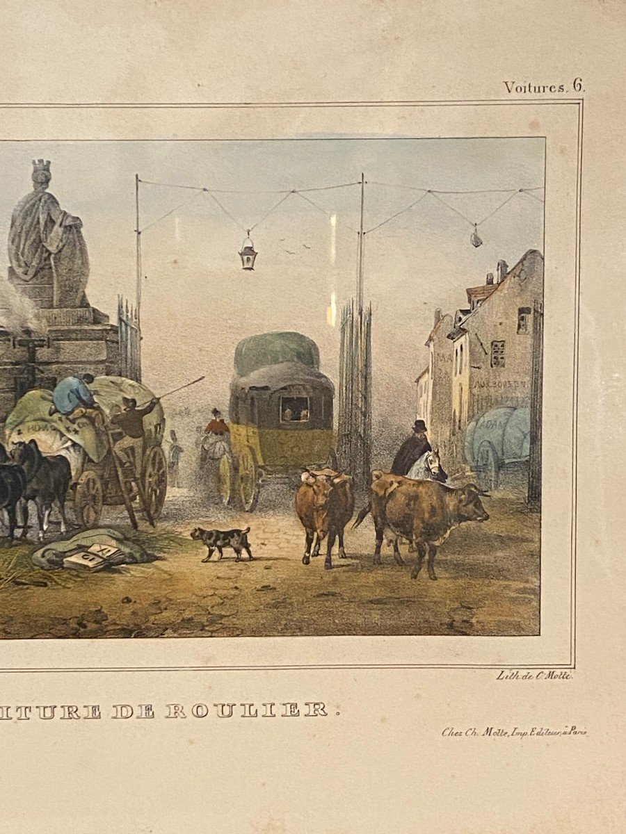 Pair Of Lithographs, Cars, 1828-photo-4