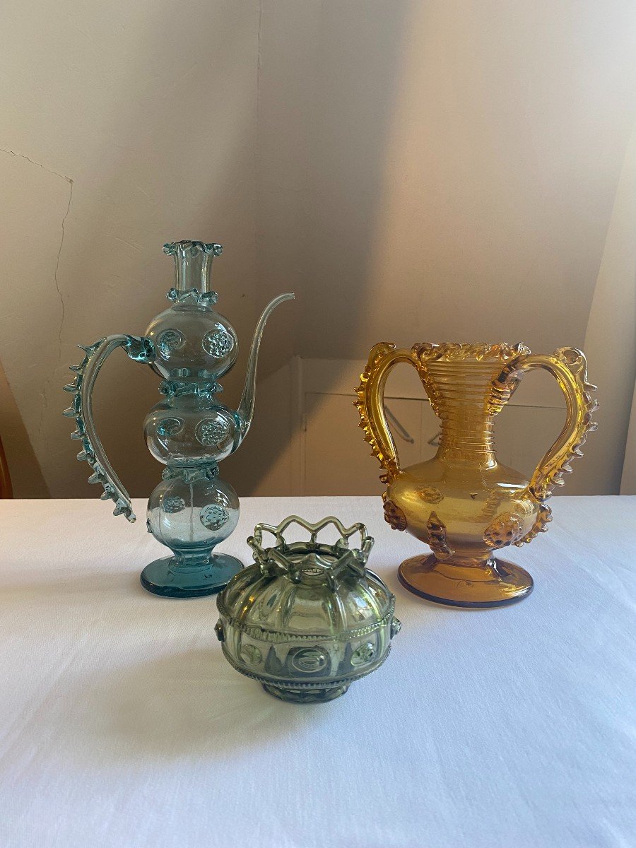 Ensemble En Verre Soufflé, Italie, XVIIIe Siècle-photo-1