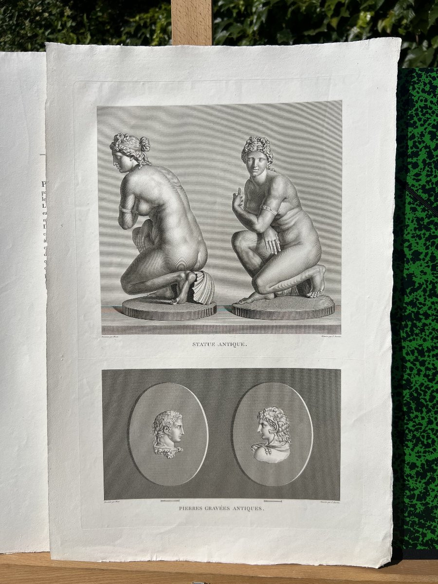 Engraving On Vellum, Crouching Venus – Young Hercules – Hercules The Victor-photo-4