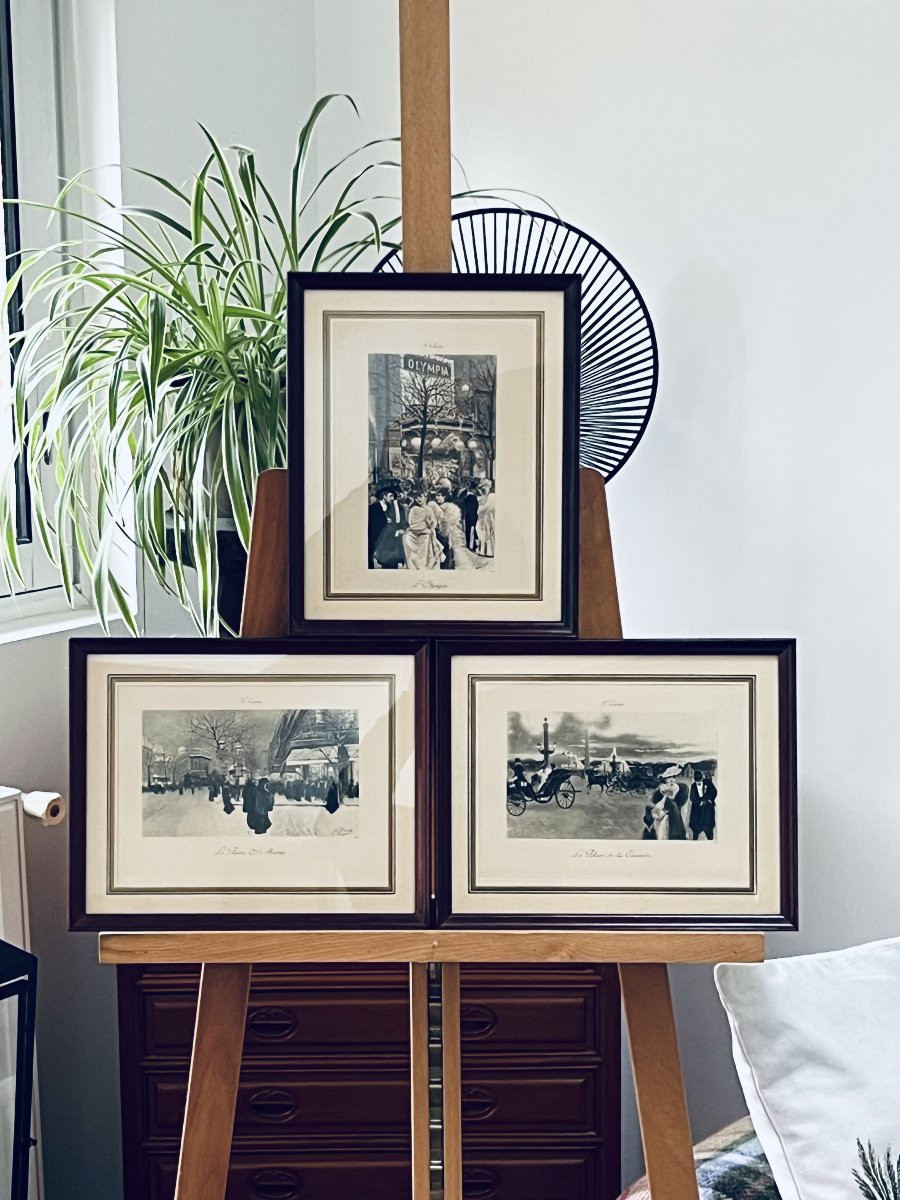 Triptyque Parisien Belle Époque – F. Gusto – Vers 1900-photo-4