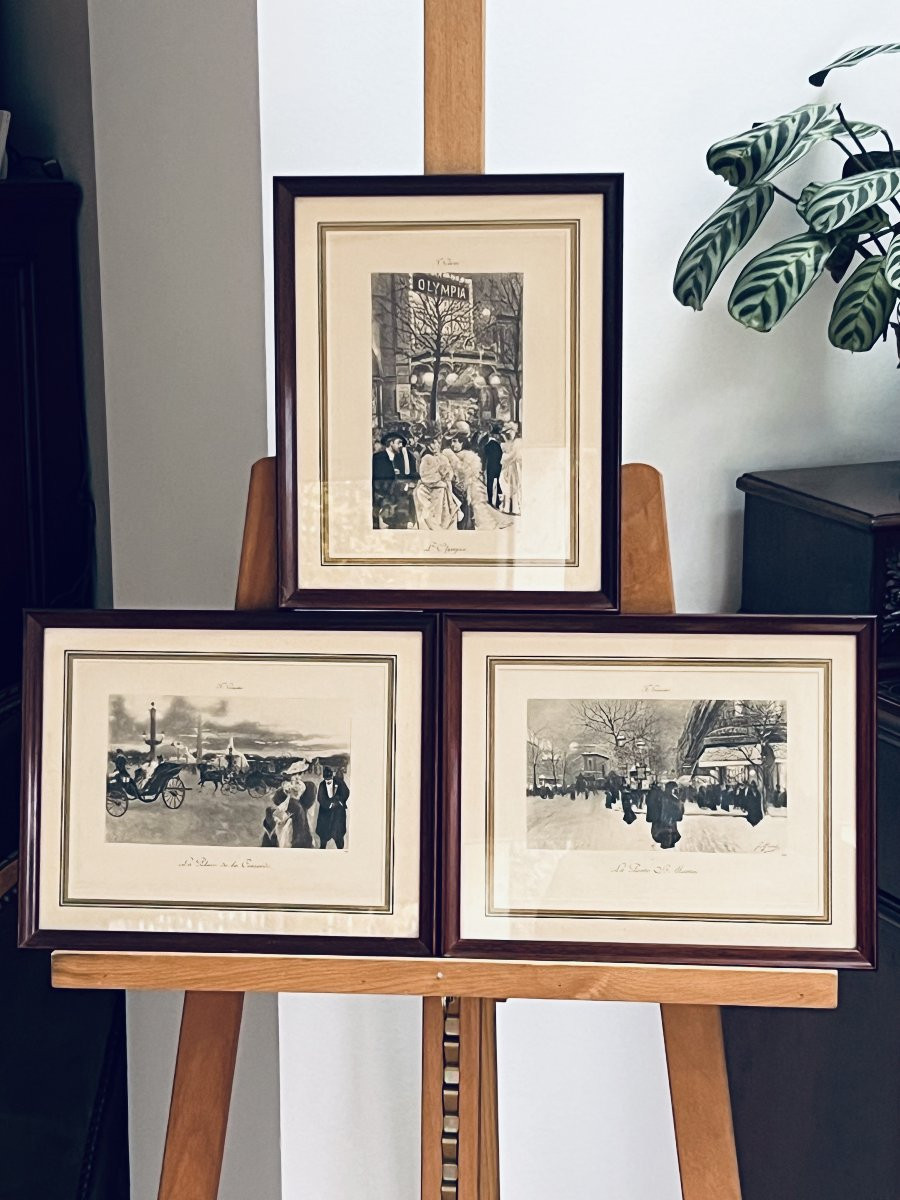 Triptyque Parisien Belle Époque – F. Gusto – Vers 1900-photo-2