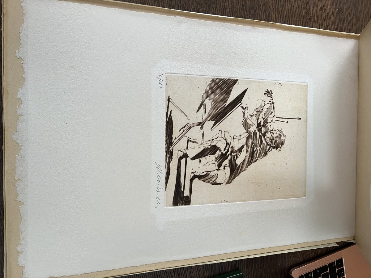  Le Violoniste — Eau-forte originale de Claude Weisbuch, signée et numérotée (12/100)-photo-2
