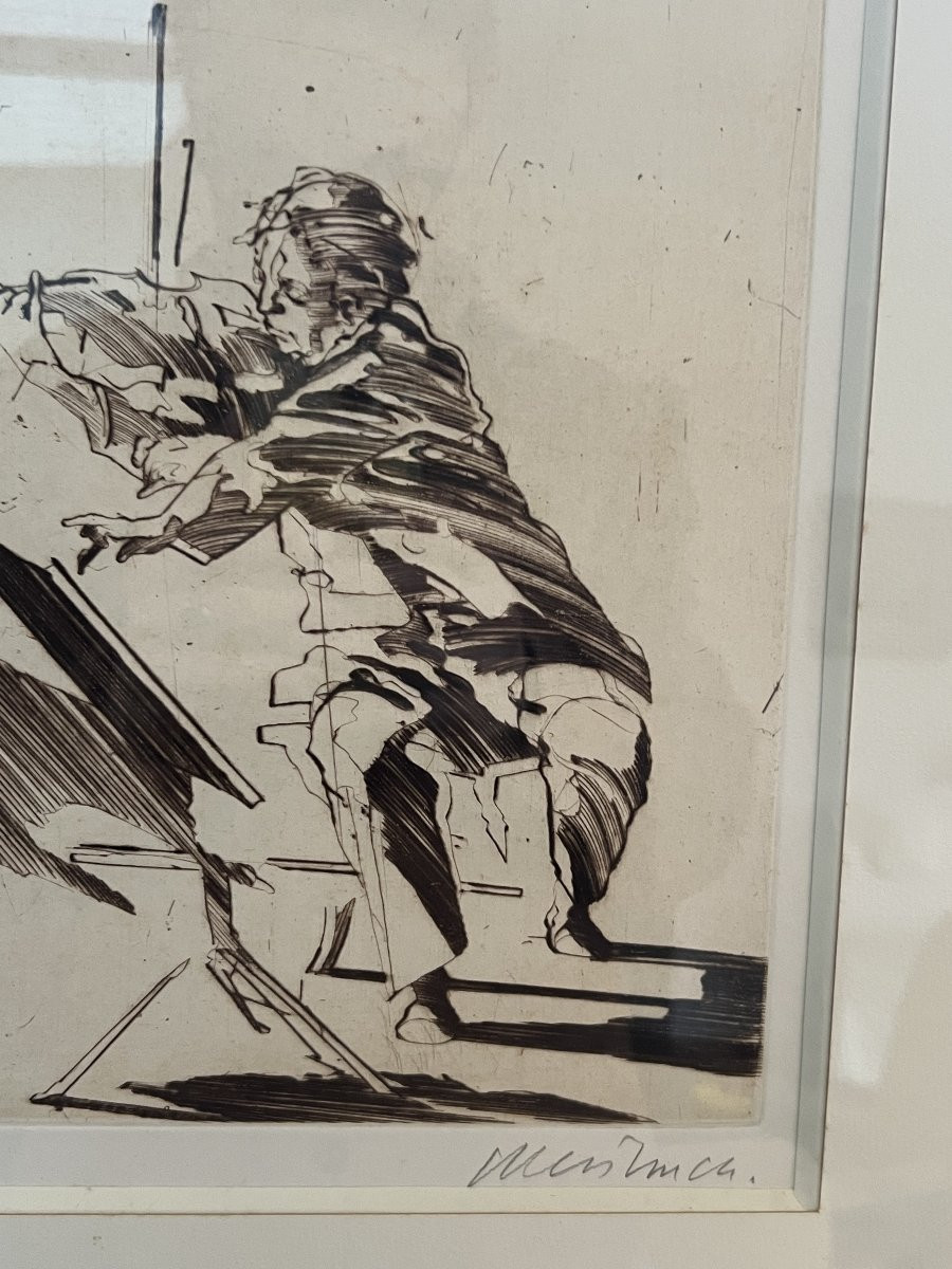  Le Violoniste — Eau-forte originale de Claude Weisbuch, signée et numérotée (12/100)-photo-3