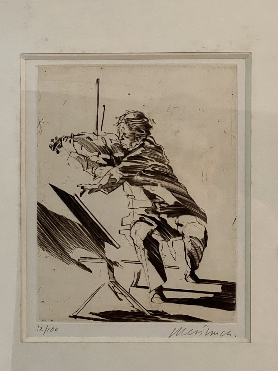  Le Violoniste — Eau-forte originale de Claude Weisbuch, signée et numérotée (12/100)-photo-4