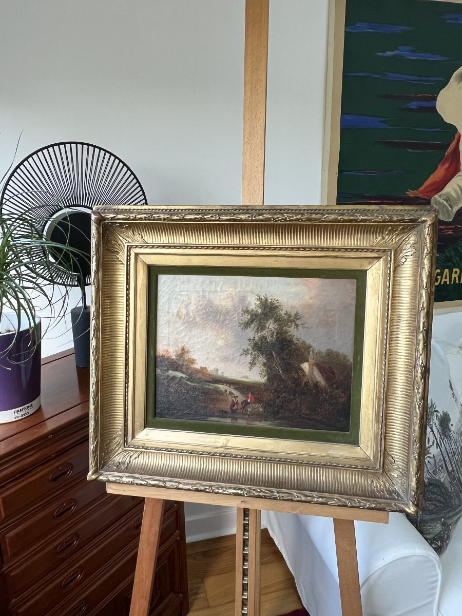 Lively English Pastoral Landscape At The Ford, Constable Circle, Circa 1830-photo-2