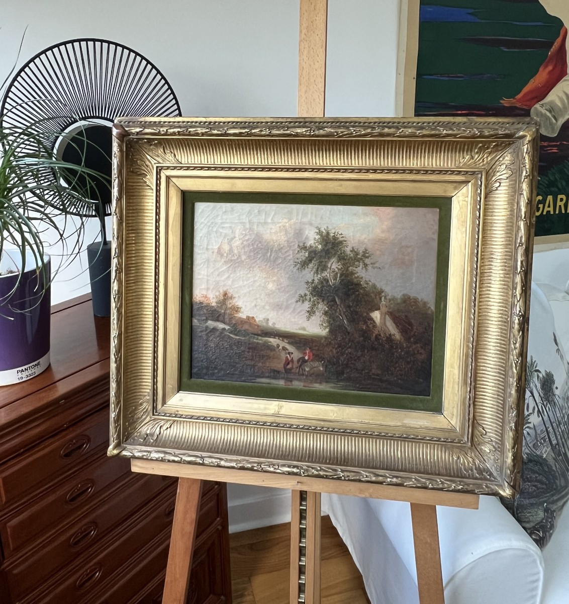 Paysage pastoral anglais animé au gué, cercle de Constable, vers 1830-photo-2
