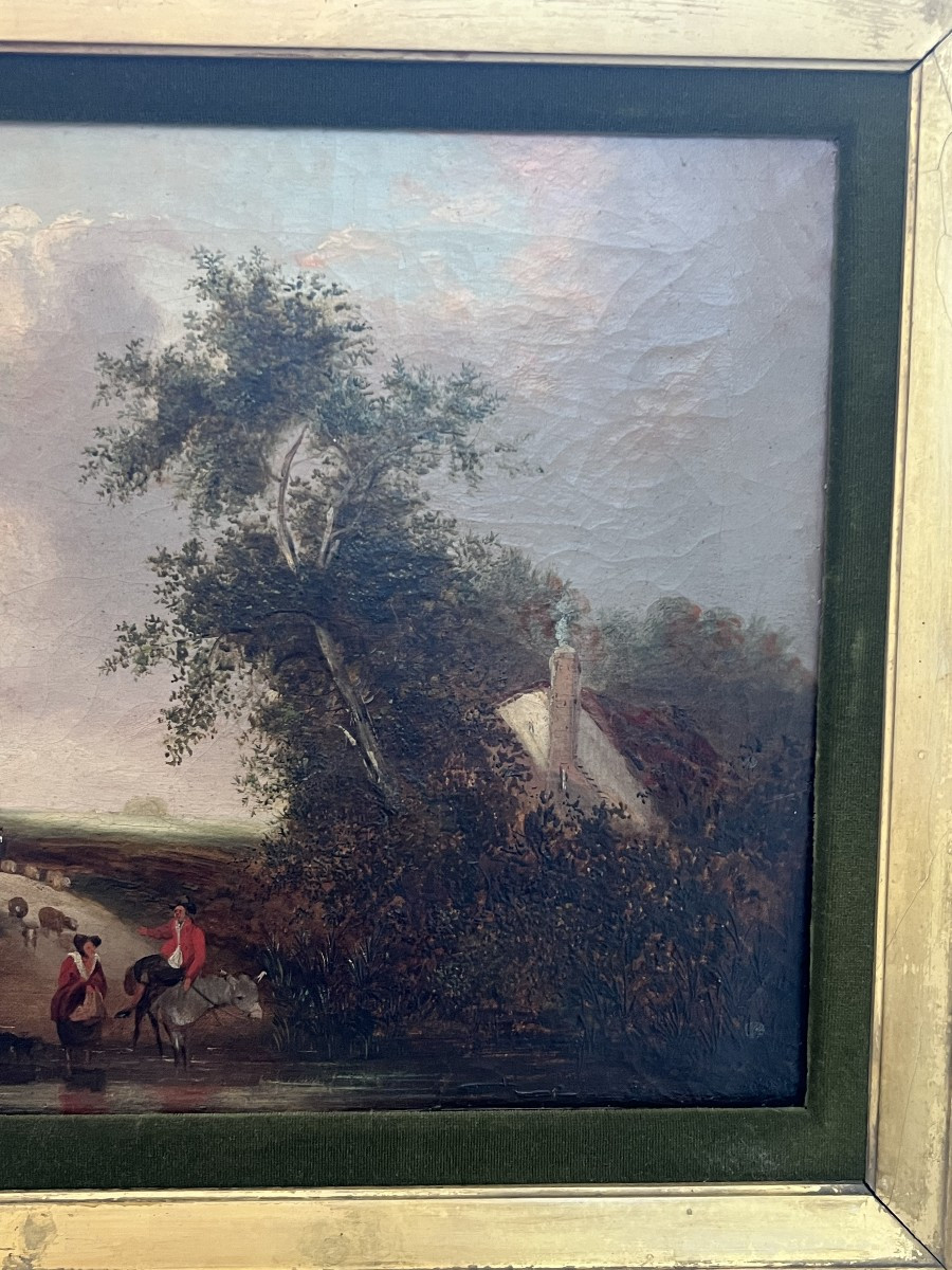 Paysage pastoral anglais animé au gué, cercle de Constable, vers 1830-photo-4