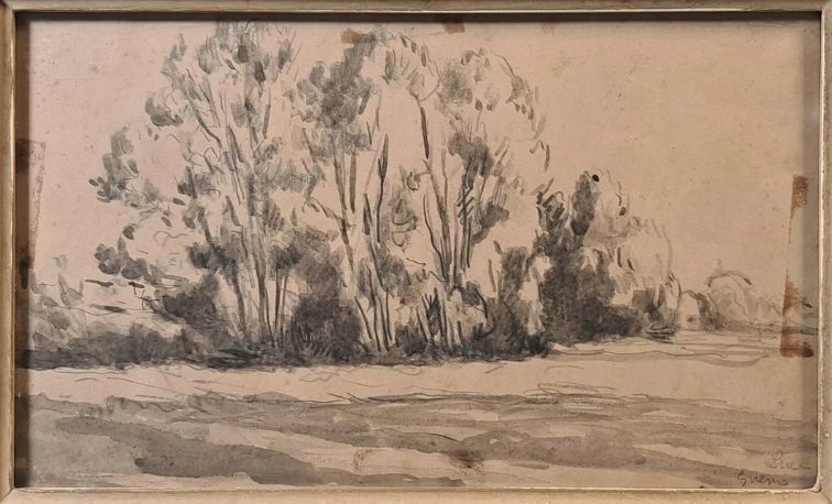 Maximilien Luce (1858-1941) - Landscape Of Trees, Drawing, Signed.-photo-4
