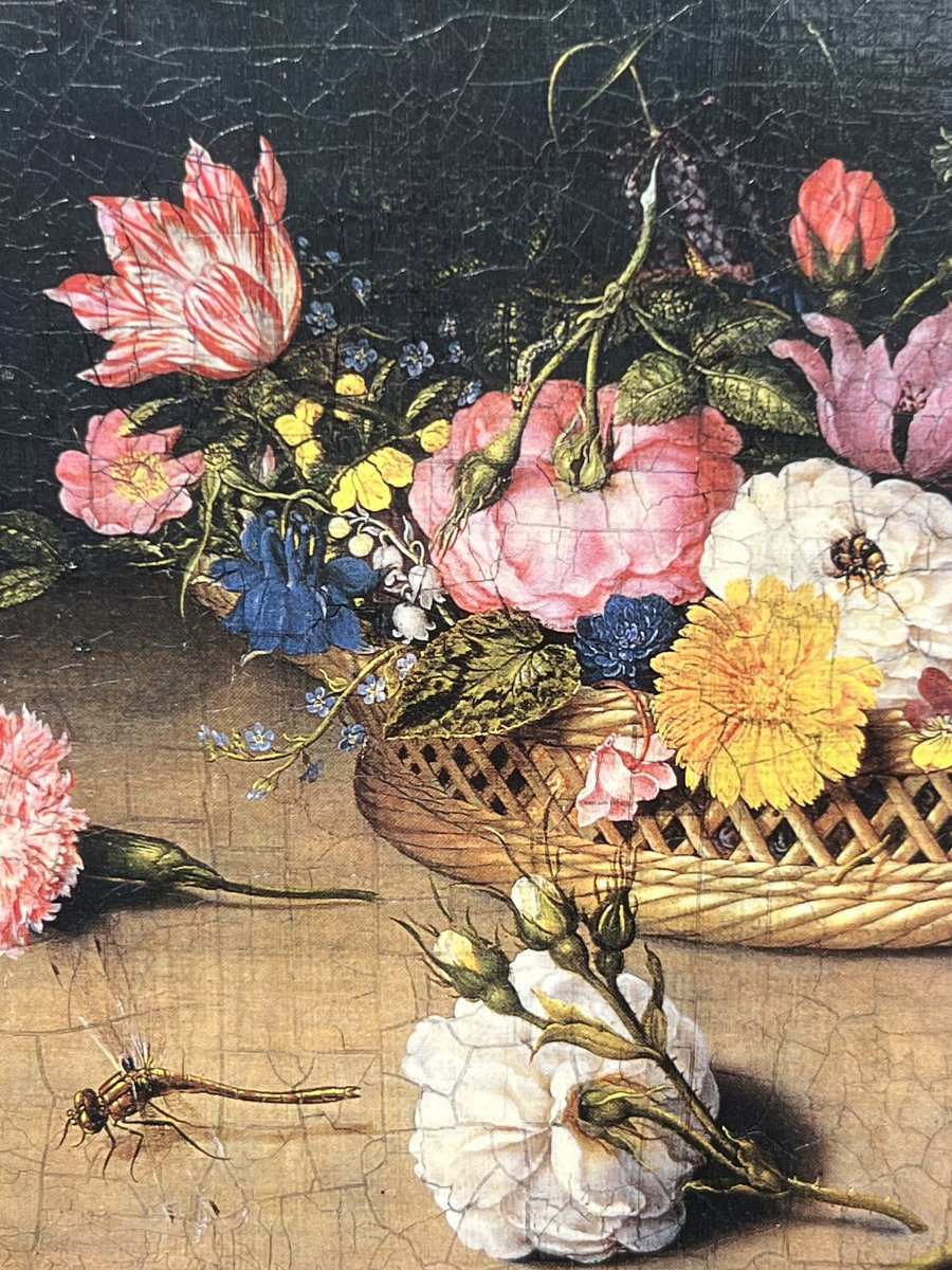 D’après Ambrosius Bosschaert l’Ancien (1573–1621), Nature morte florale aux insectes-photo-3