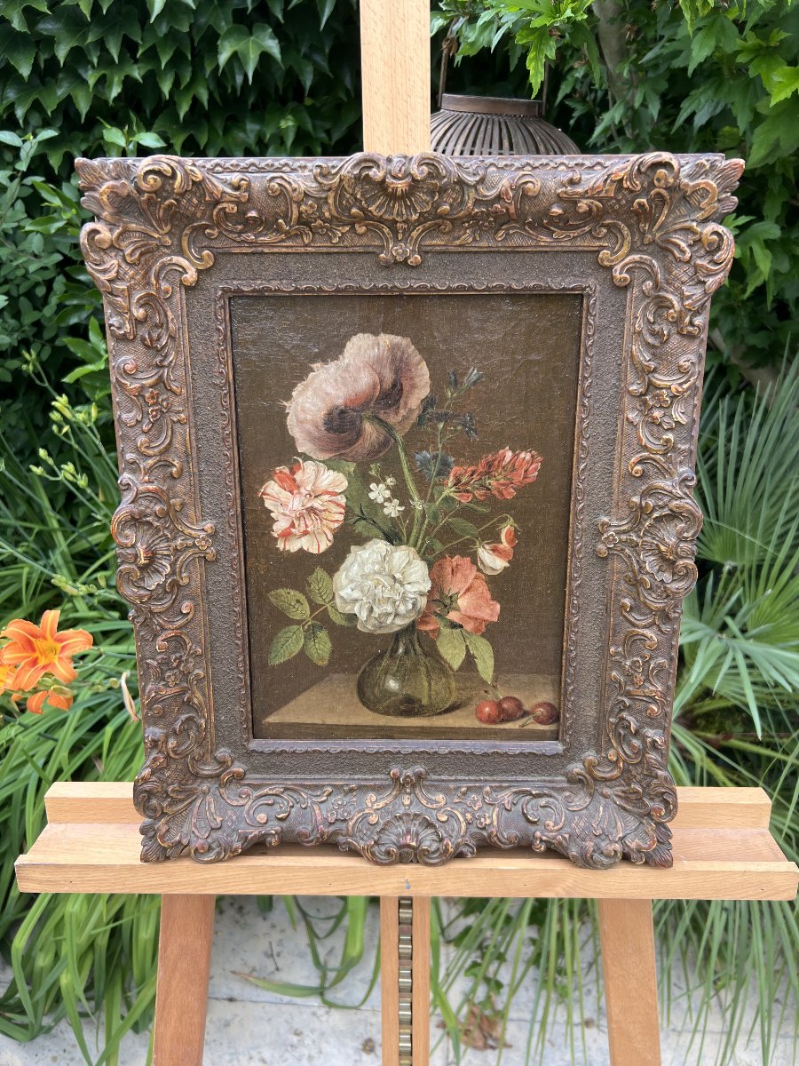 Bouquet de fleurs, école hollandaise du XVIIIe siècle, entourage de Simon Pieter Verelst-photo-4