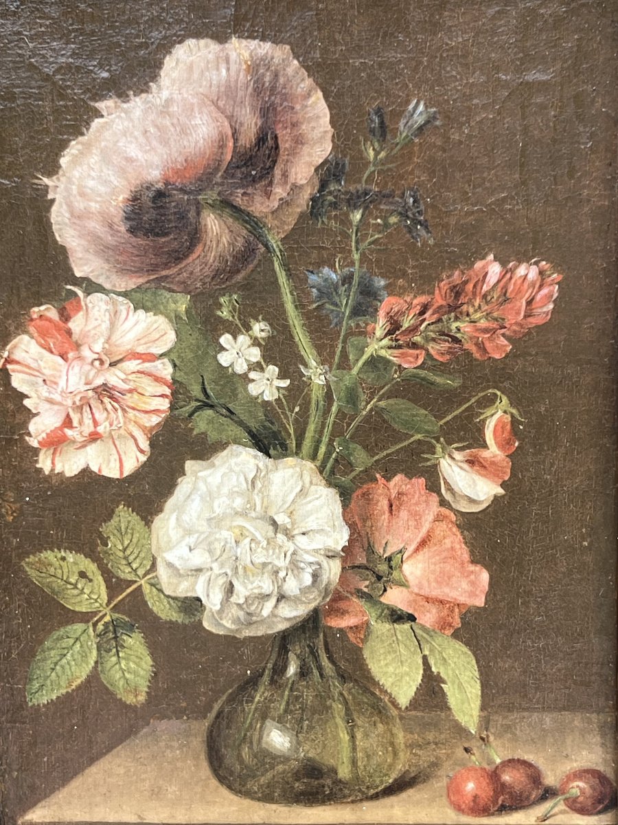 Bouquet de fleurs, école hollandaise du XVIIIe siècle, entourage de Simon Pieter Verelst