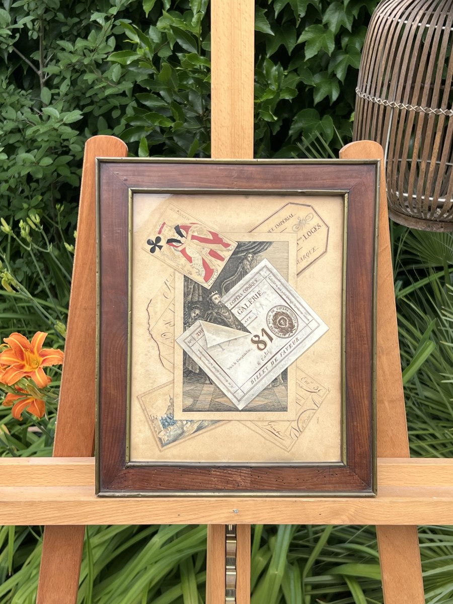 Trompe-l’œil Featuring Banknotes, Engravings, And Playing Cards, By Antoine-germain Bevalet-photo-2