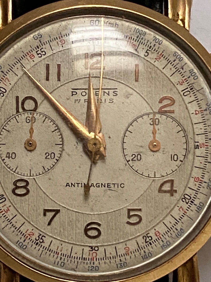Montre Chronomètre Or » Potten » Des Années 1930/40-photo-3