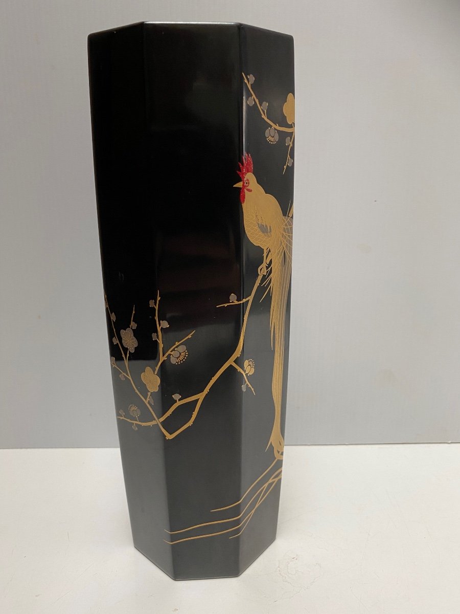 Vase Japonais En Laque Des Années 1930-photo-2