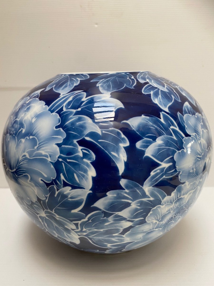 Japanese Porcelain Ball Vase 1930-photo-2