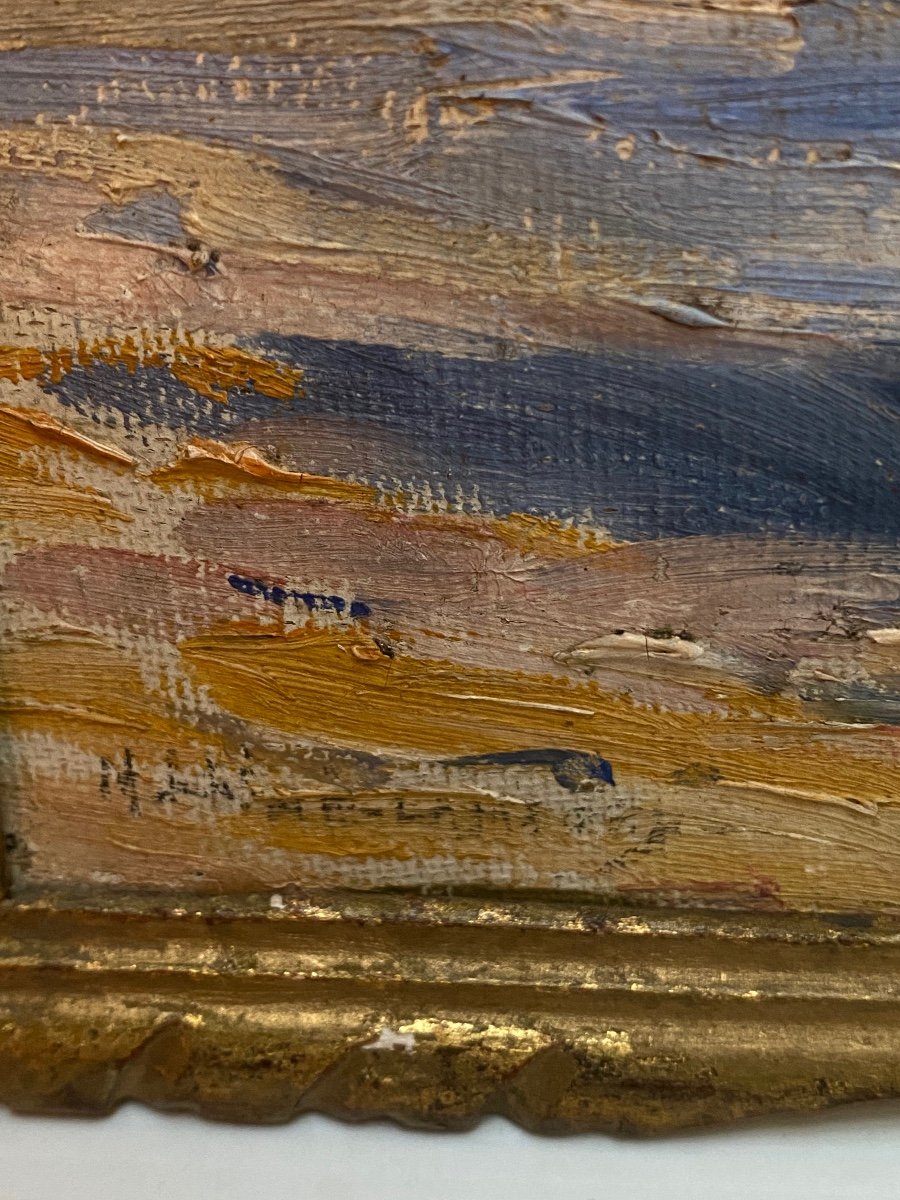 Oil On Canvas Mounted Marcel Laine Langford 1900-photo-2