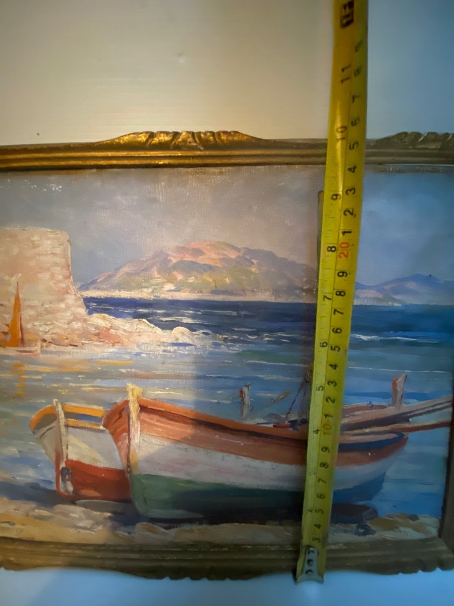 Oil On Canvas Mounted Marcel Laine Langford 1900-photo-2