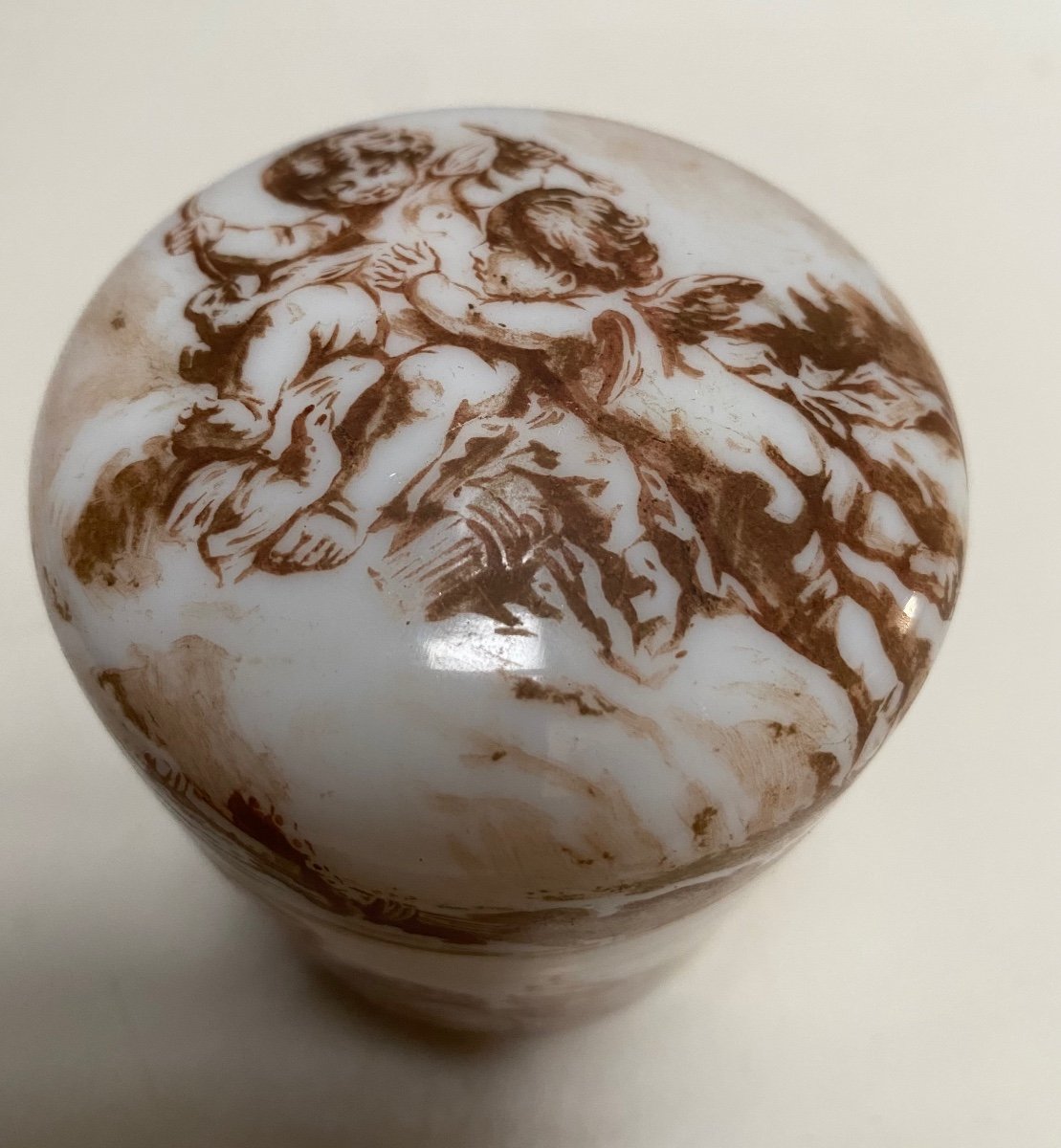 Pot De Toilette Opaline De Saint Louis XIXème -photo-1