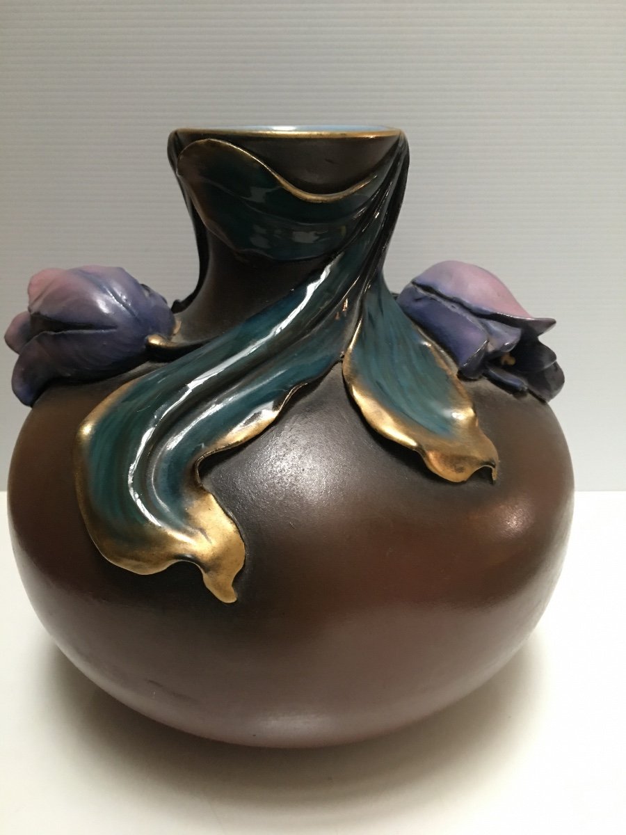 Sarreguemines Ceramic Vase-photo-2
