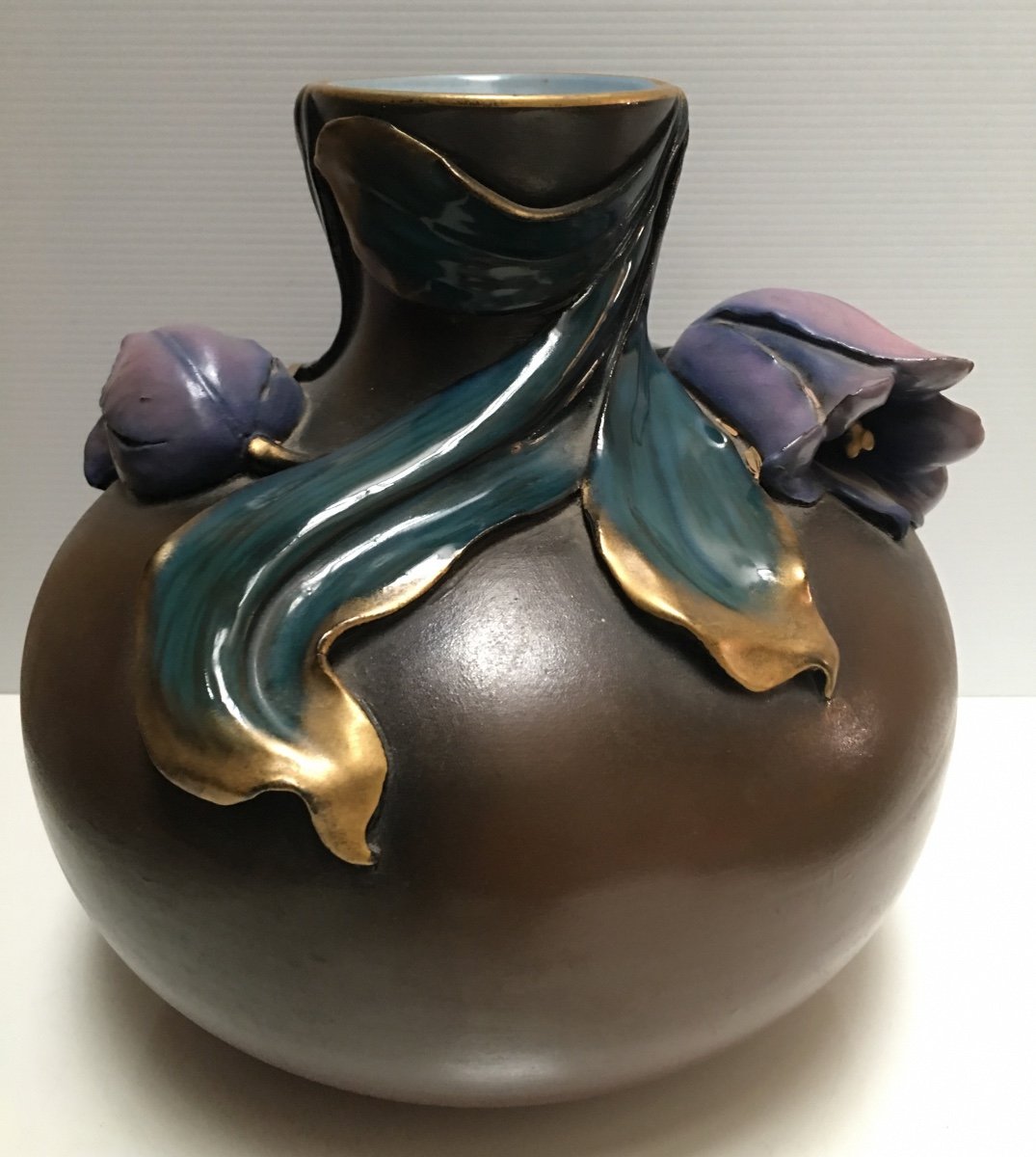 Sarreguemines Ceramic Vase