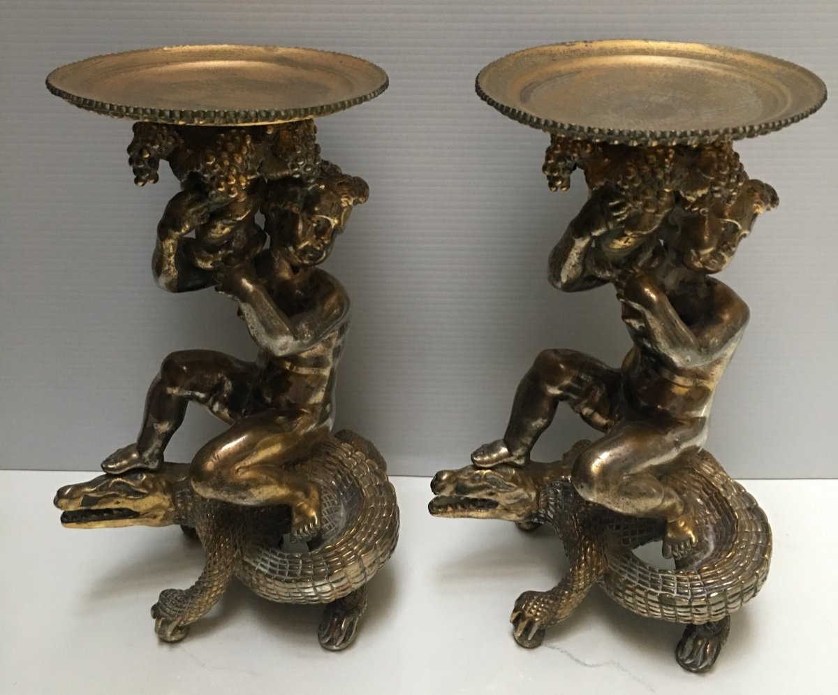 Deux Sujets Bronze Fin XVIIIème 