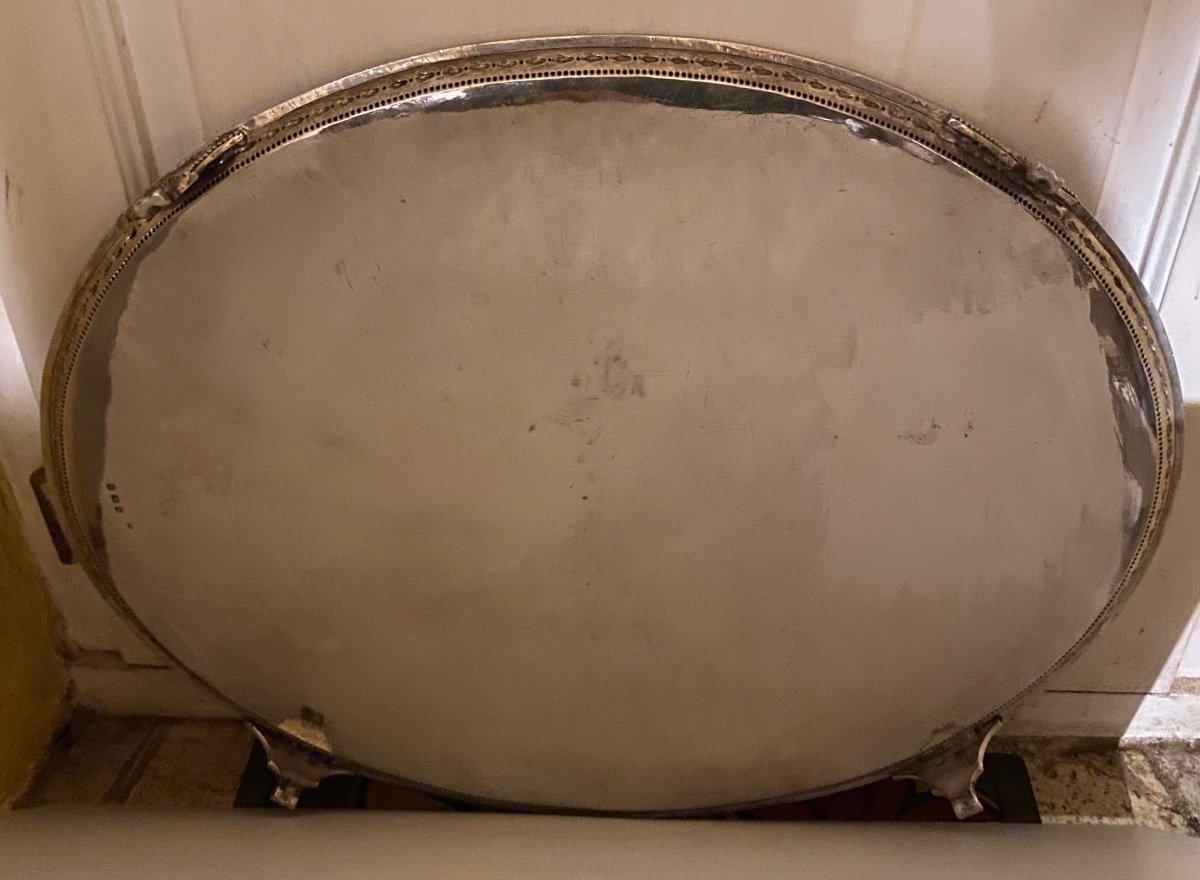 Important 18th Century Sterling Silver Ceremonial Tray-photo-5