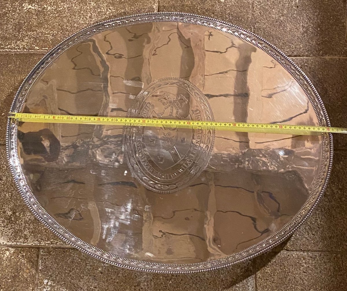 Important 18th Century Sterling Silver Ceremonial Tray From Richard Rugg-photo-7