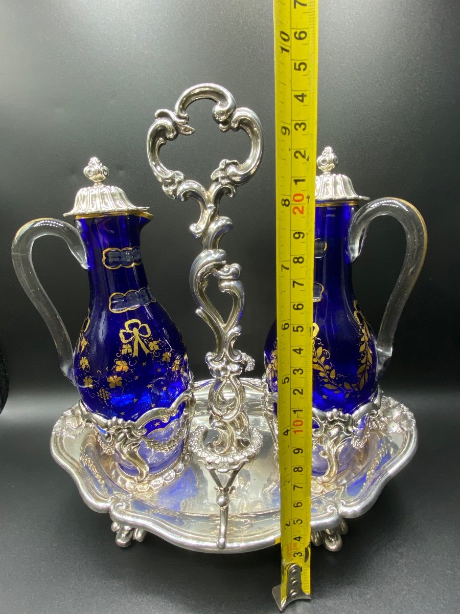 Sterling Silver And Crystal Table Vinegar In Nineteenth Overlay-photo-6