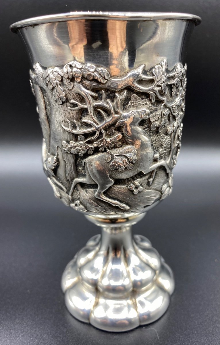 XIXth Austro Hungarian Sterling Silver Hunting Cup-photo-3