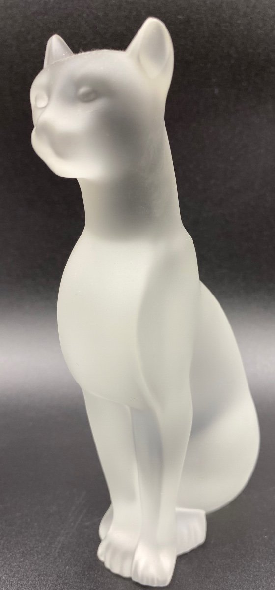 Baccarat Sandblasted Crystal Cat 1940