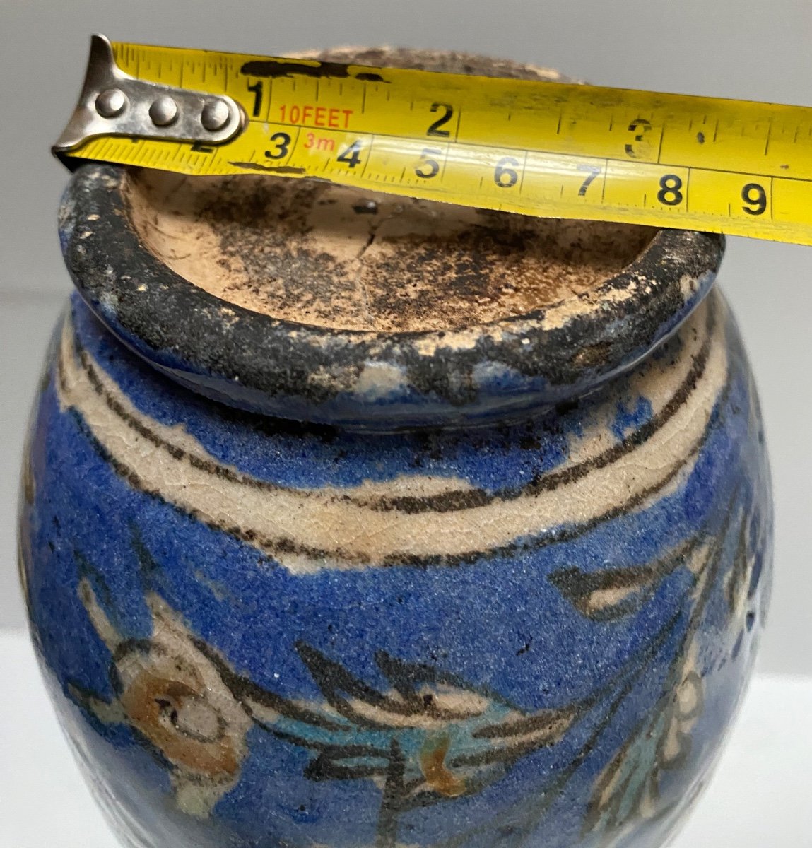 Iranian Painted Glazed Ceramic Vase-photo-2