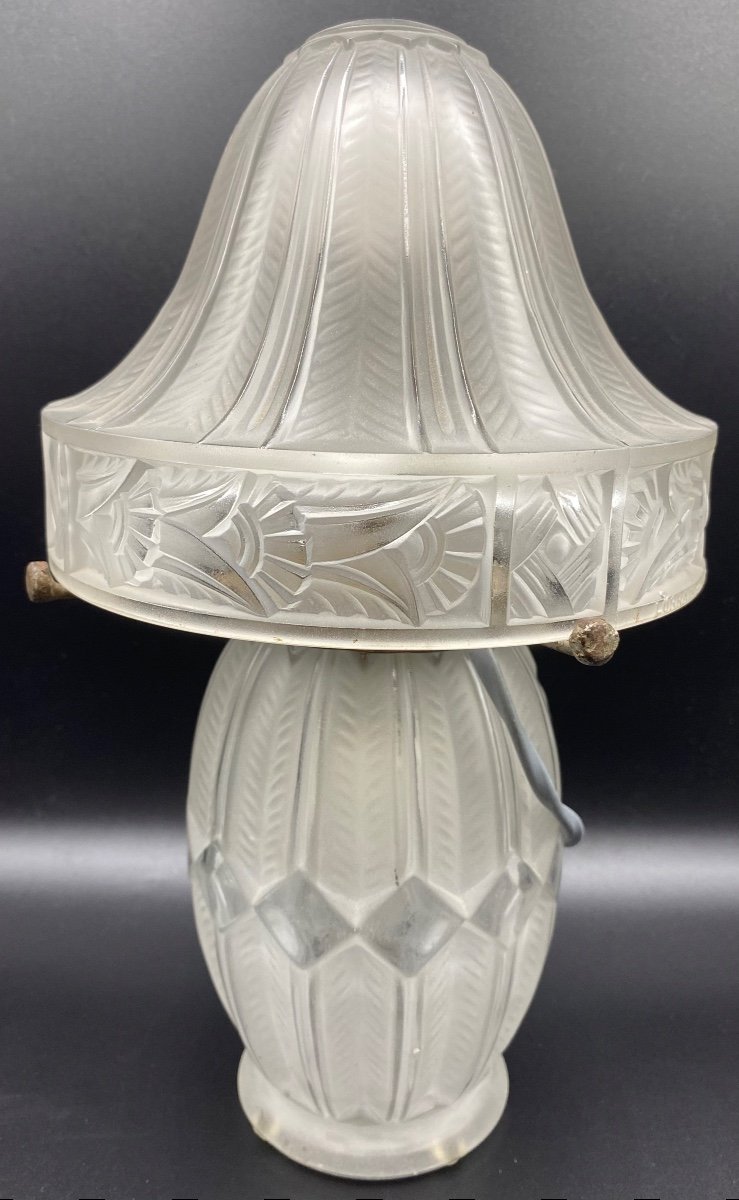 Auxiliary Lamp In Blown Glass Molded By Lorrain Nancy France (daum) 1925-photo-4