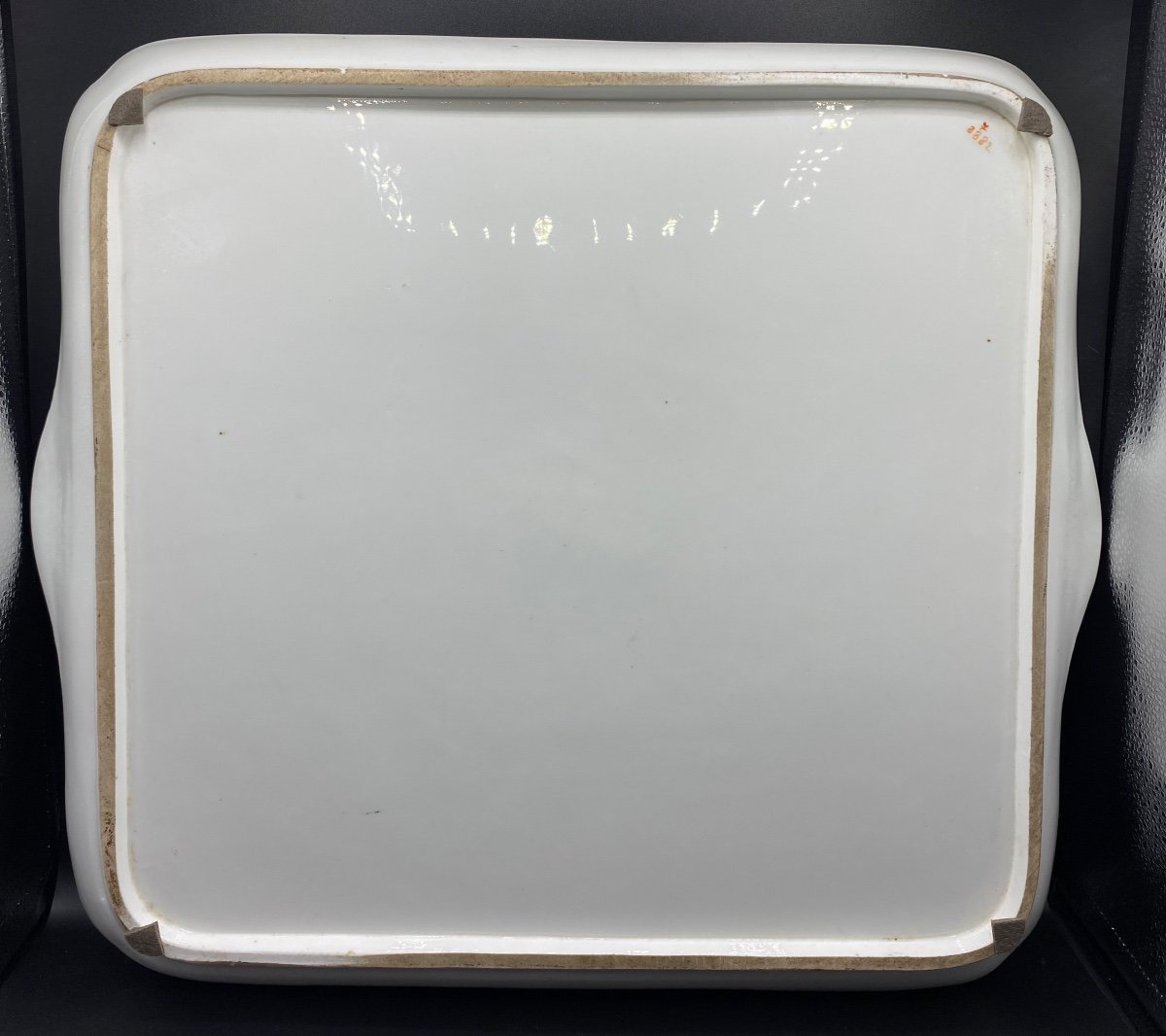 Large Armorié Enameled Porcelain Tray Around 1840/50-photo-2