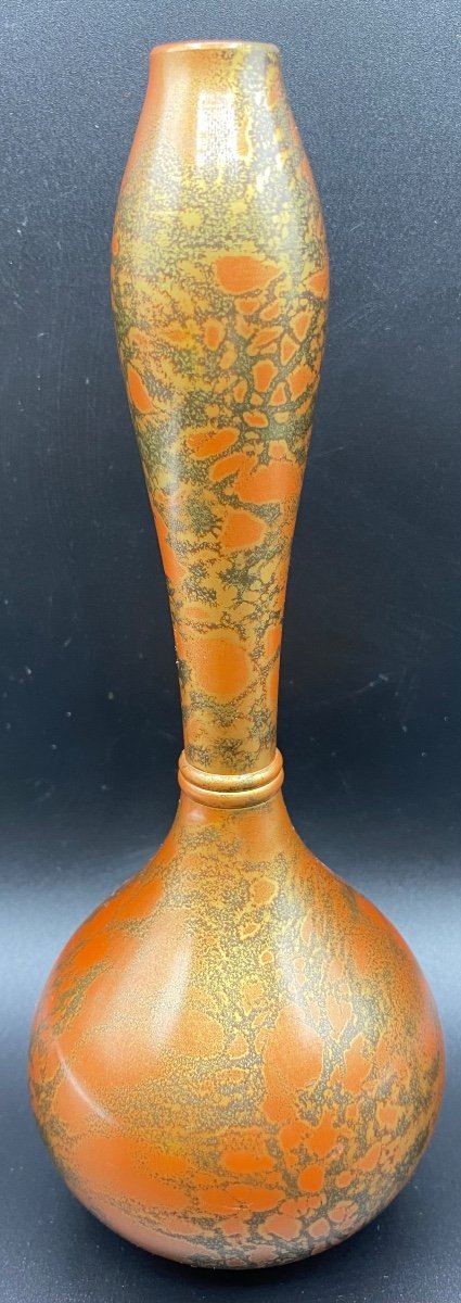 Vase En Bronze Patiné Japonais 1900-photo-2