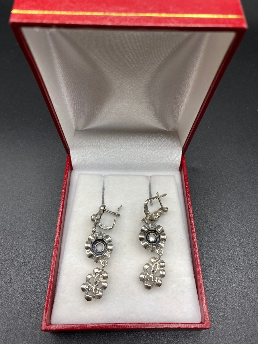 Pair Of Bo Sterling Silver And Topaz And Natural Stones-photo-3