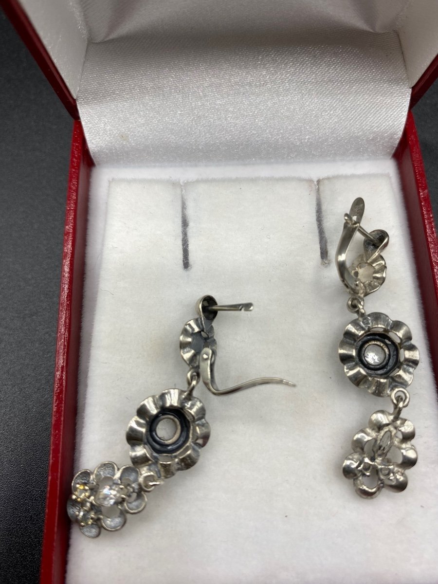 Pair Of Bo Sterling Silver And Topaz And Natural Stones-photo-1