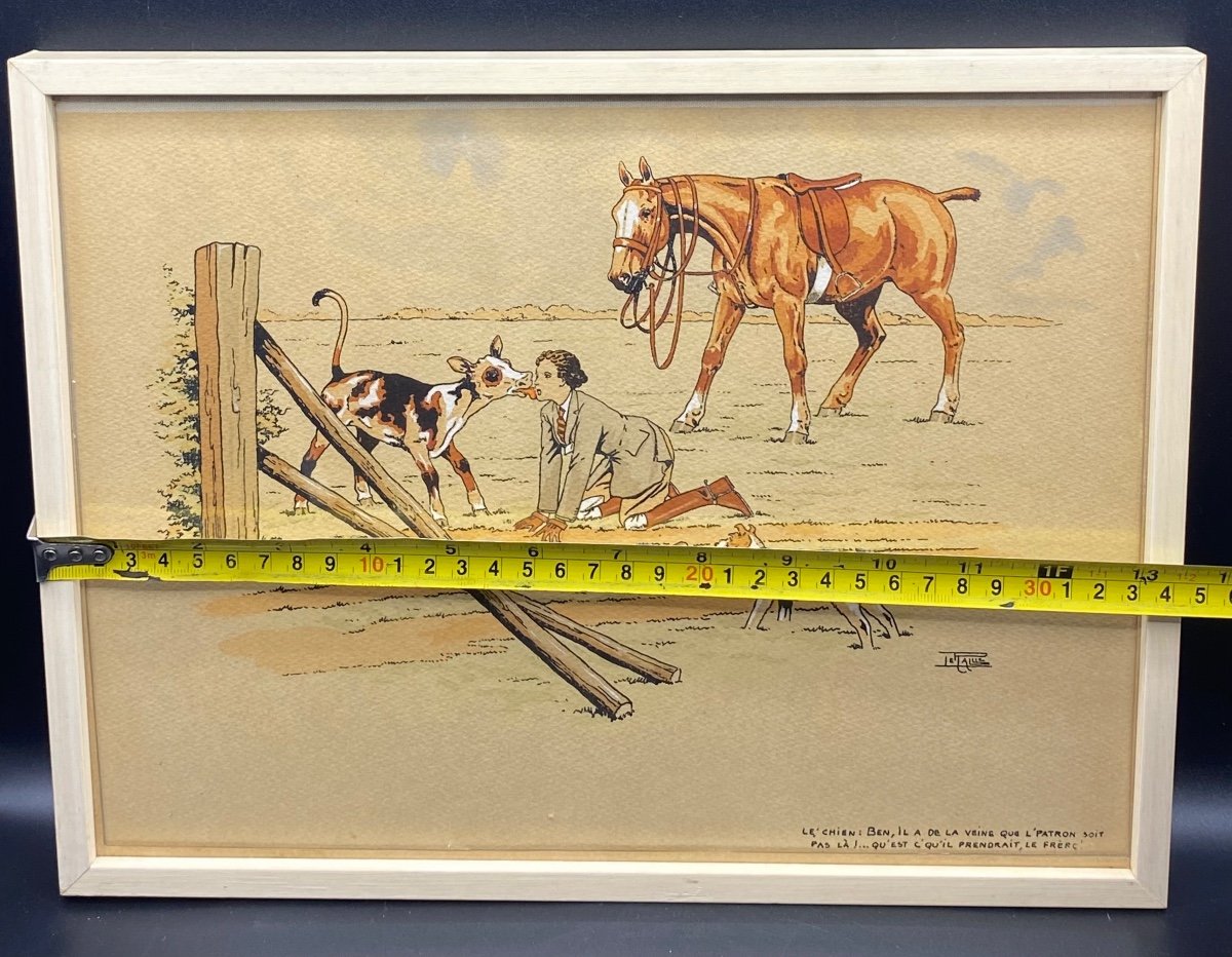 Ink And Watercolor Drawing 1930-photo-3