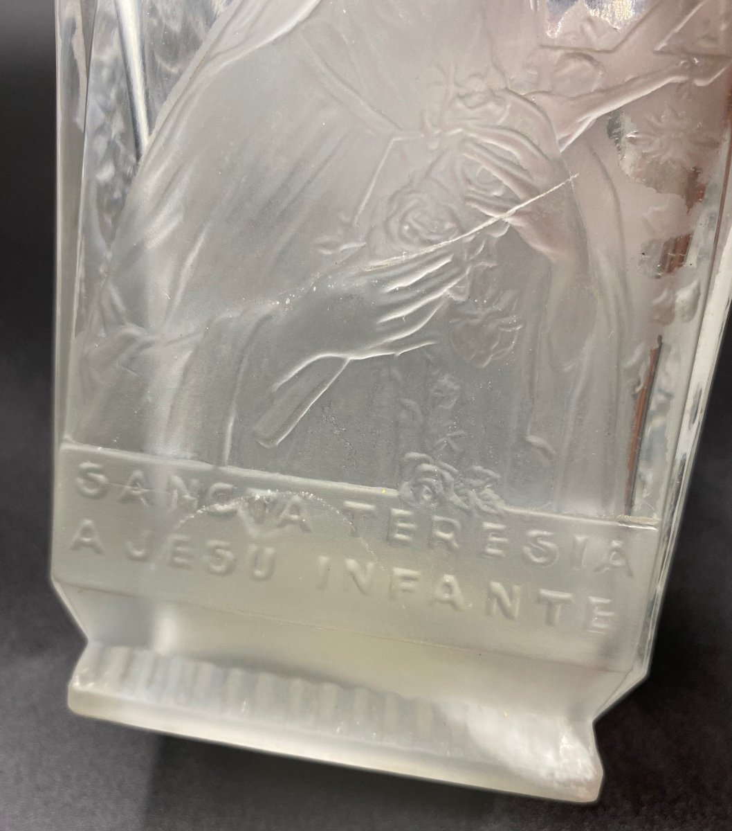 Sandblasted Molded Crystal Vase Espaivet 1925-photo-4