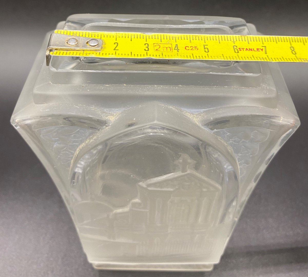 Sandblasted Molded Crystal Vase Espaivet 1925-photo-6
