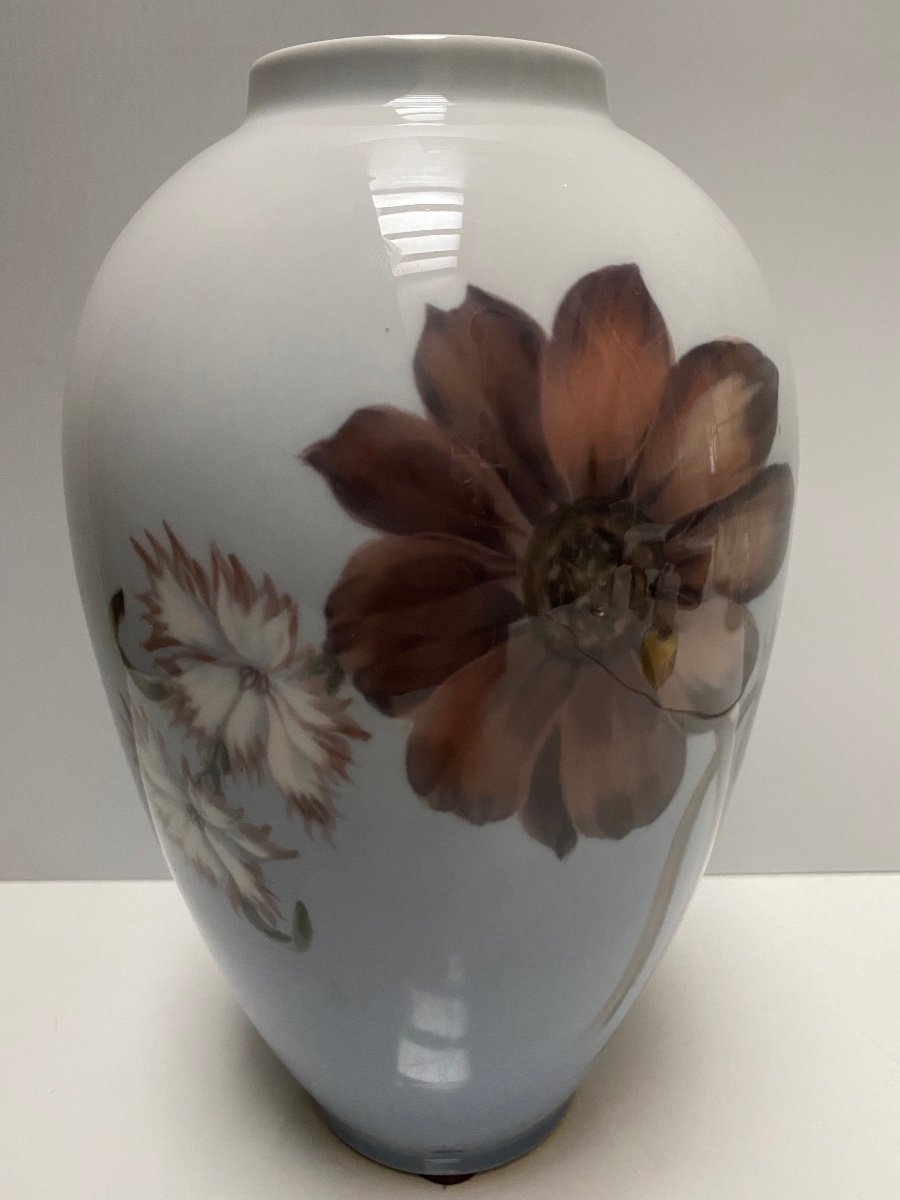 Grand Vase Copenhague Porcelaine émaillée Vers 1930