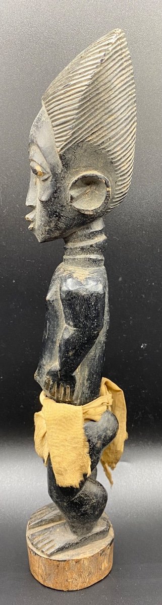 Patinated Carved Wood Statue Abron 1960/70-photo-2